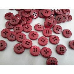 n 60 Bottoni rotondi in plastica colore bordeaux cm 1,4 a 4 fori