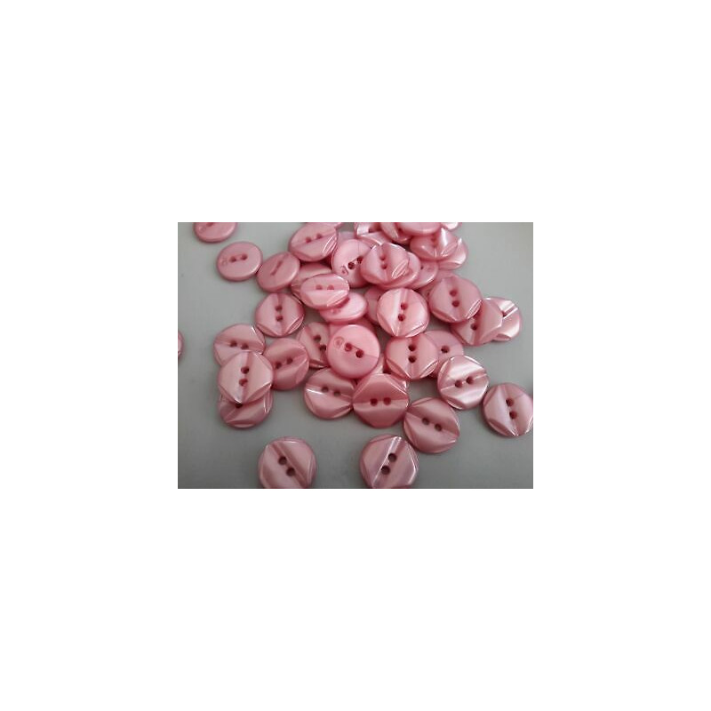 n 10 Bottoni rotondi in plastica colore rosa cm 1,4 a 2 fori