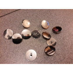 N. 5 Bottoni bellissimi tondi in metallo leggero colore argento lucido for