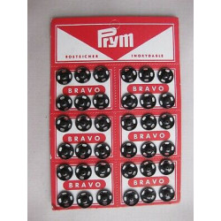 N. 36 Bottoni automatici a pressione in metallo colore nero mm 10 PRYM
