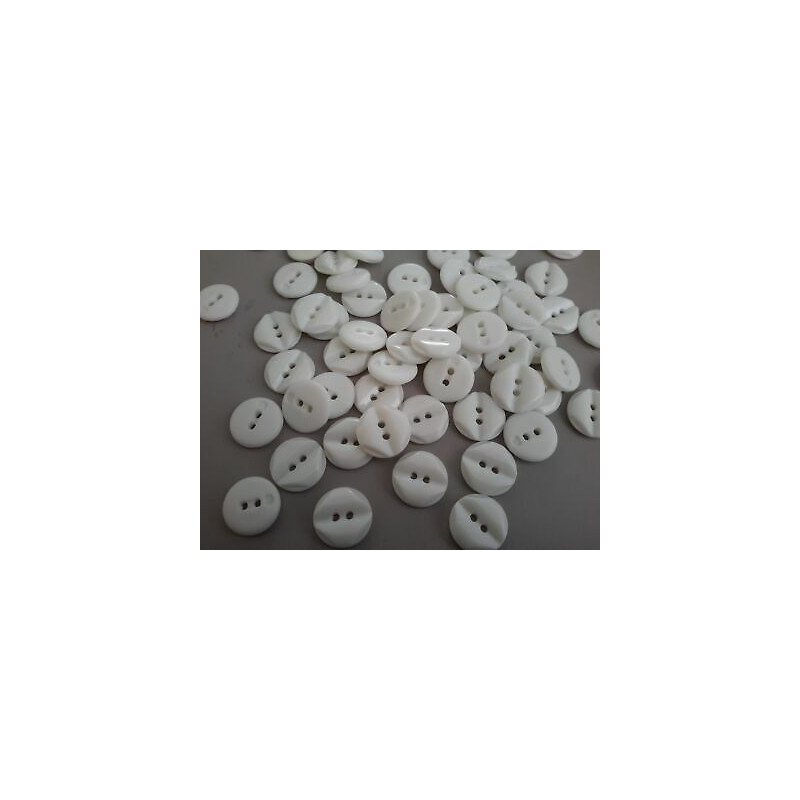 n 60 Bottoni rotondi in plastica colore bianco cm 1,4 a 2 fori