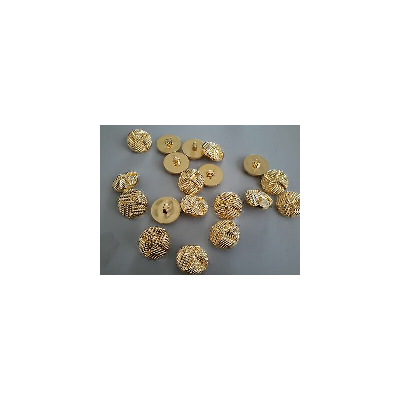 n 10 Bottoni rotondi in plastica incrociati colore oro cm 2 foro dietro