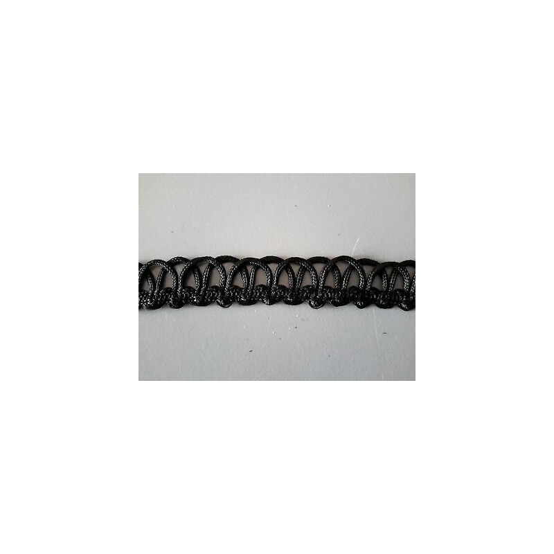 Metri 1 di Passamaneria in cotone lavorato nero alta cm 1,5