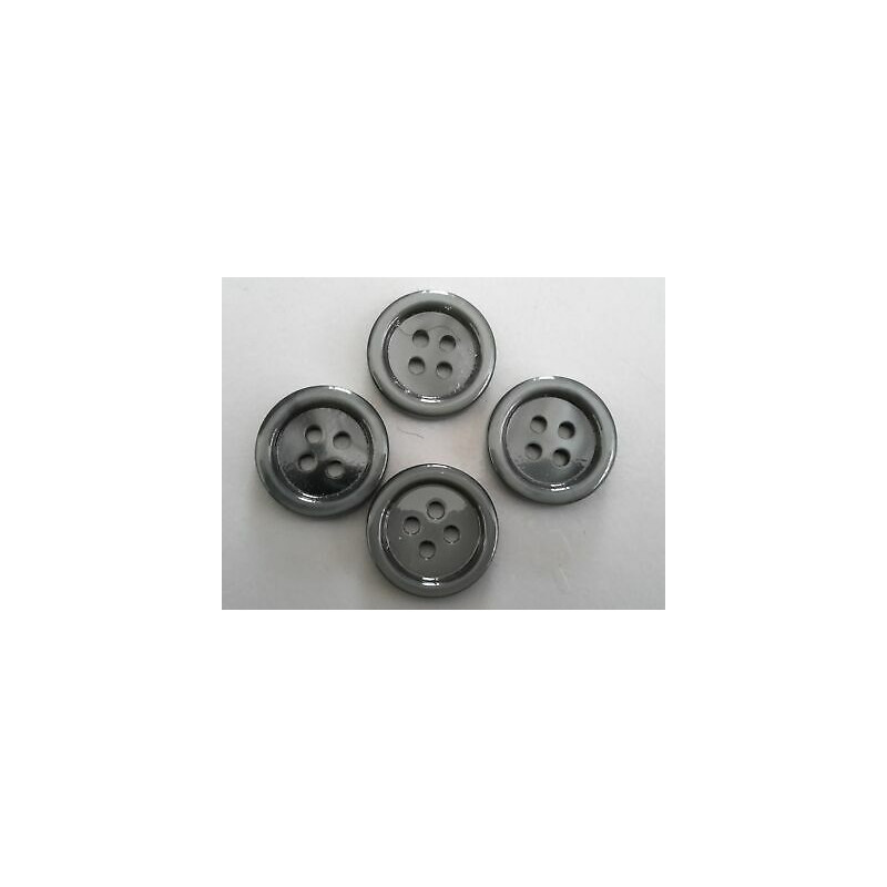 n 10 Bottoni rotondi in plastica colore grigio sfumato cm 1,4 a 4 fori
