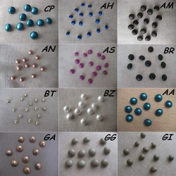 N. 10 Bottoni bellissimi rotondi a semisfera in plastica con  foro dietro