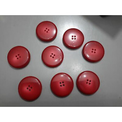 N. 12 Bottoni bellissimi in plastica colore rosso sfumato 4 fori cm 3,3 ci