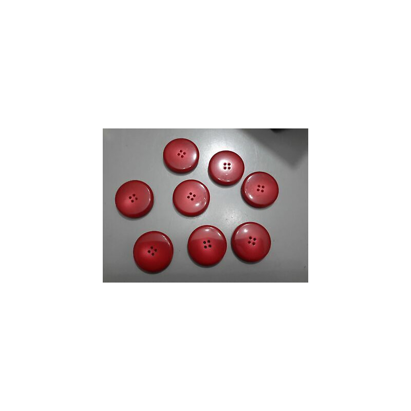 N. 12 Bottoni bellissimi in plastica colore rosso sfumato 4 fori cm 3,3 ci