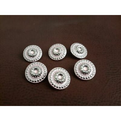 n 5 Bottoni rotondi in metallo colore argento e rosa foro dietro mm 33 cir