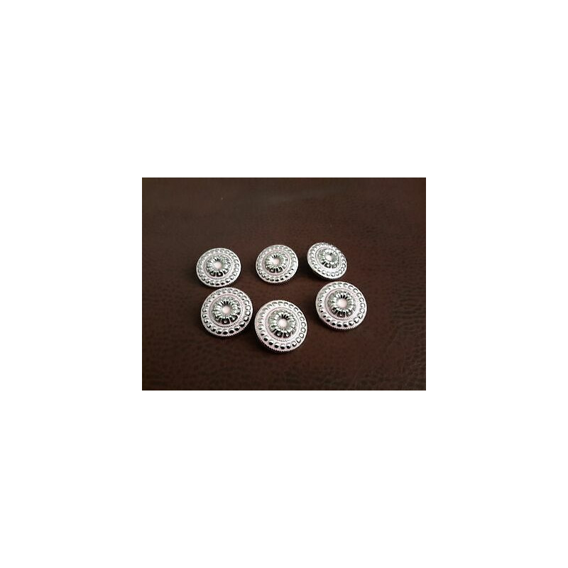 n 5 Bottoni rotondi in metallo colore argento e rosa foro dietro mm 33 cir