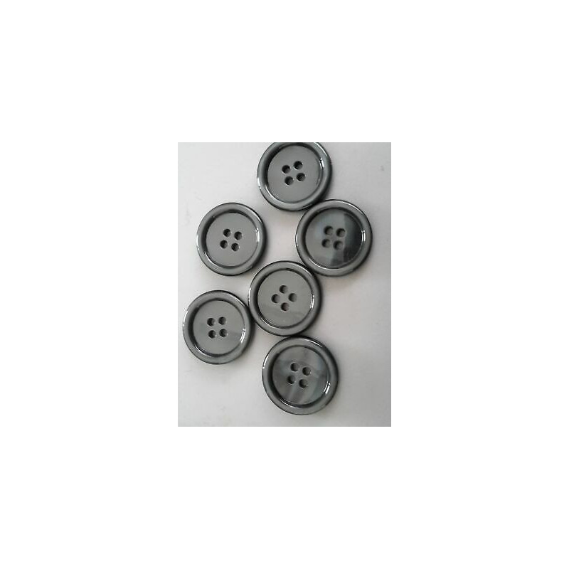 n 10 Bottoni rotondi in plastica colore grigio sfumato cm 1,9 a 4 fori