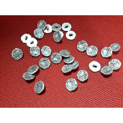 N. 10 Bottoni in metallo colore argento anticato foro dietroi mm 15 circa