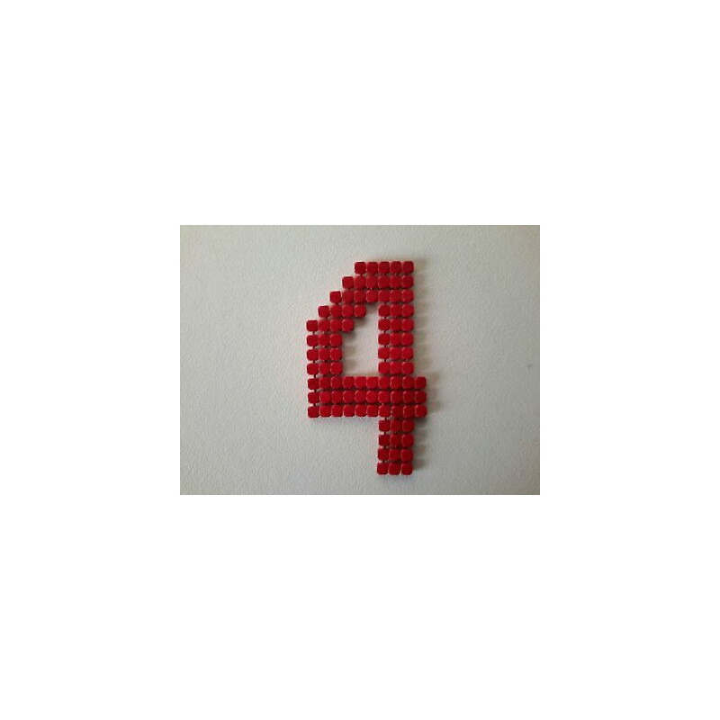 n 1 Applicazione decoro numero 4 in strass da cucire colore rosso cm 2,5x5