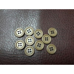 N. 10 Bottoni bellissimii rotondi in plastica colore marrone 4 fori mm 15