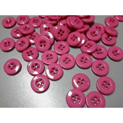 N. 60 Bottoni rotondi in plastica colore rosa 4 fori mm 14 circa
