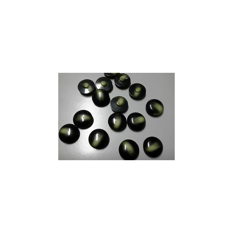 N. 10 Bottoni rotondi in plastica colore beige e nero foro dietro mm 23 ci