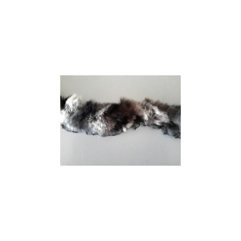 Metri 1 di Passamaneria in pelo BEIGE e tulle marrone alta cm 3,5