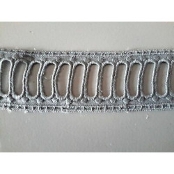 Metri 1 di Passamaneria in cotone lavorato grigio alta cm 3