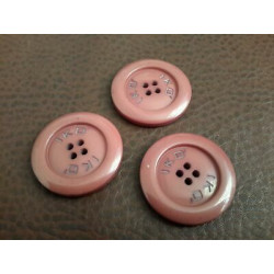 n 7 Bottoni rotondi in plastica colore bordeaux 4 fori mm 32 circa