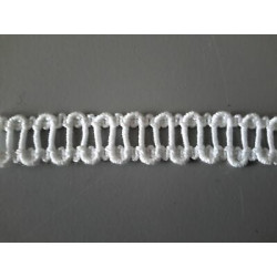 Metri 1 di Passamaneria in cotone lavorato bianco alta cm 1,3