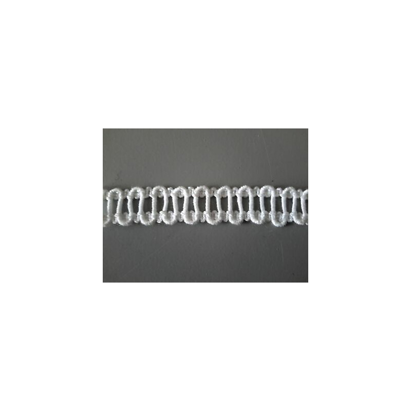 Metri 1 di Passamaneria in cotone lavorato bianco alta cm 1,3