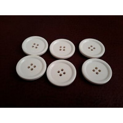 n 10 Bottoni rotondi in plastica colore avorio 4 fori mm 30 circa