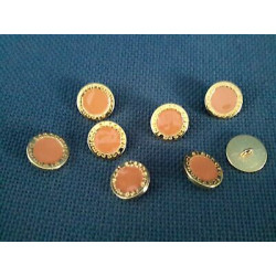 N. 10 Bottoni bellissimi rotondi in metallo colore oro con decoro color te