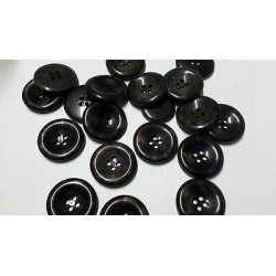 N. 60 Bottoni rotondi in plastica colore marrone sfumato 4 fori mm 26 circ