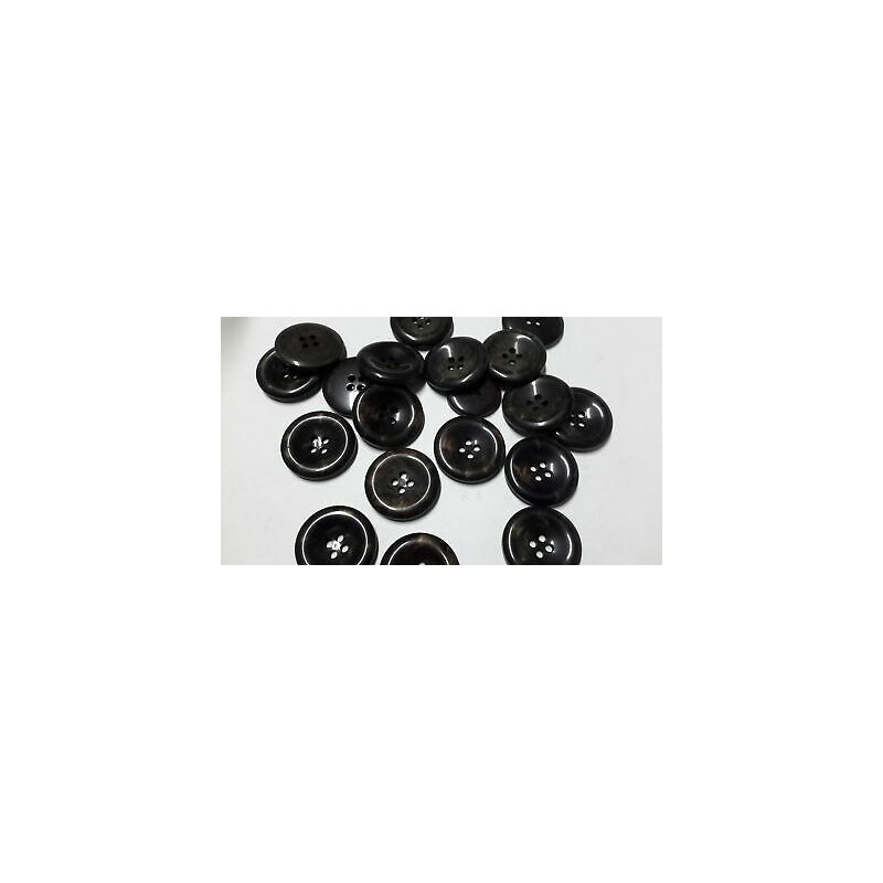 N. 60 Bottoni rotondi in plastica colore marrone sfumato 4 fori mm 26 circ