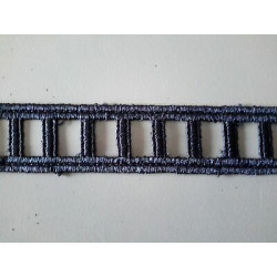 Metri 1 di Passamaneria in cotone lavorato blu alta cm 2,5