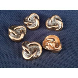 N. 5 Bottoni bellissimi intrecciati in metallo colore oro decorati con bri