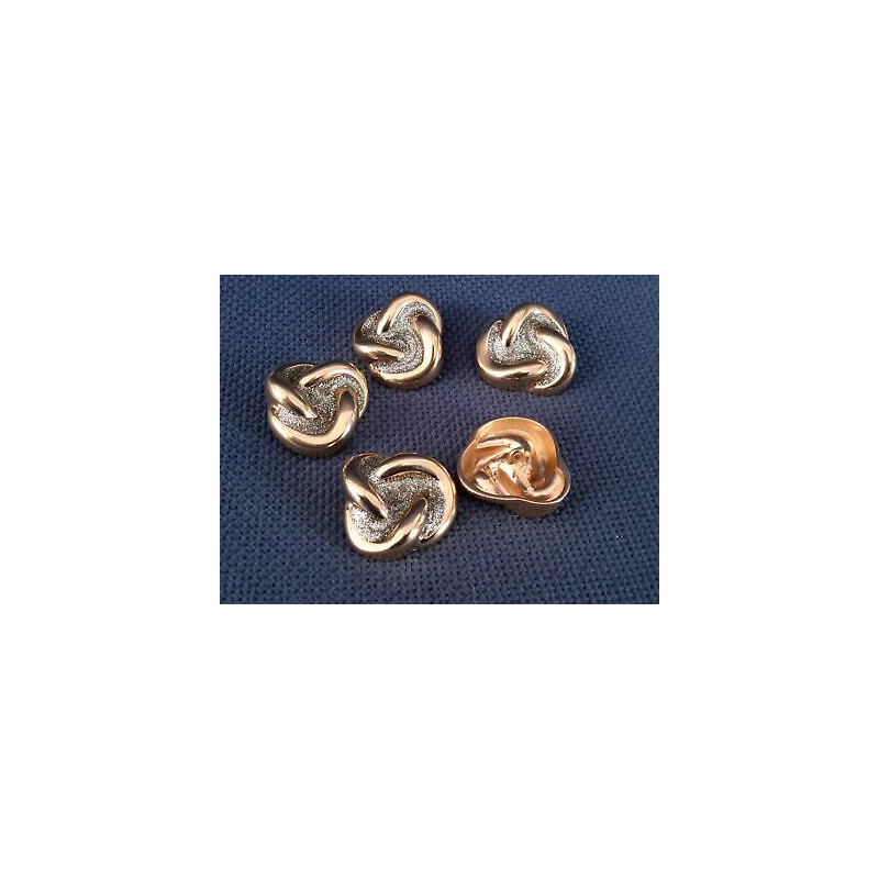 N. 5 Bottoni bellissimi intrecciati in metallo colore oro decorati con bri