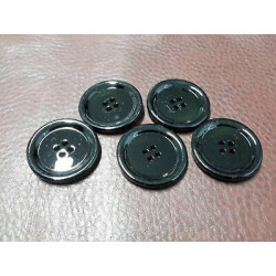 n 10 Bottoni rotondi in plastica colore nero lucido 4 fori mm 32 circa