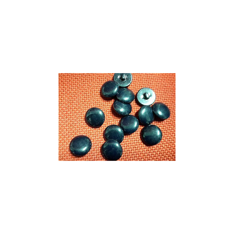 N. 10 Bottoni rotondi in plastica colore nero foro dietro mm 17 circa