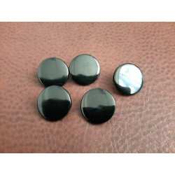 n 60 Bottoni rotondi in plastica colore nero foo dietroi mm 18 circa