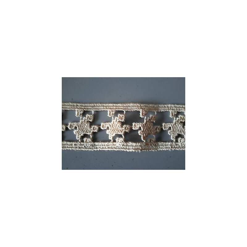 Metri 1 di Passamaneria in TESSUTO LAVORATO BEIGE alta CM 3,5