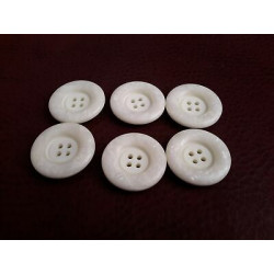 n 10 Bottoni rotondi in plastica colore panna 4 fori mm 30 circa