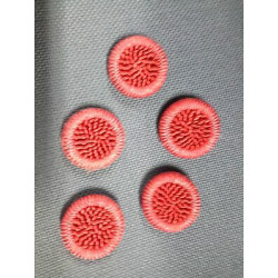 N. 5 Bottoni bellissimi rotondi in tessuto colore fuxia foro dietro cm 4,4