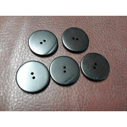 n 5 Bottoni rotondi in plastica colore nero opaco 2 fori mm 31 circa