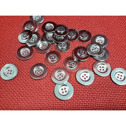 N. 10 Bottoni rotondi in metallo colore argento 4 fori mm 20 circa