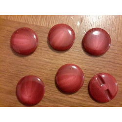 N. 6 Bottoni bellissimi rotondi in plastica colore rosso sfumato foro diet