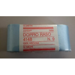 Mt. 10 Nastro di raso doppio raso 4148 N 9 alto cm.3,8 AZZURRO