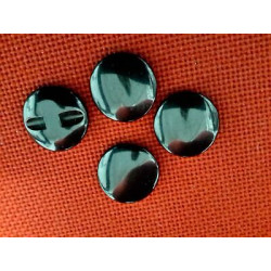 N. 4 Bottoni rotondi in plastica colore nero foro dietro mm 25 circa