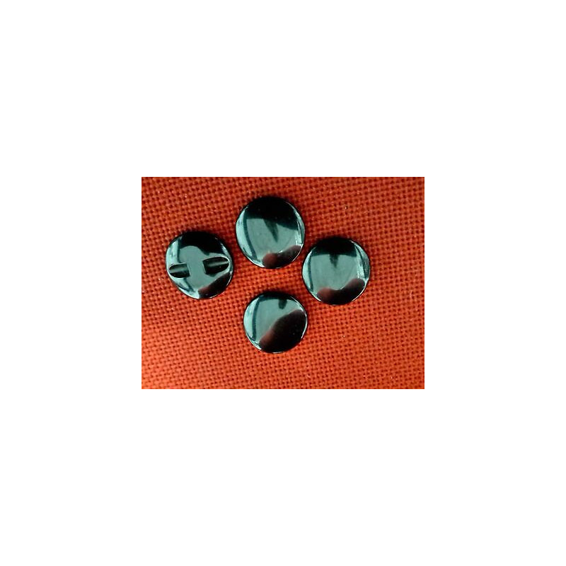 N. 4 Bottoni rotondi in plastica colore nero foro dietro mm 25 circa