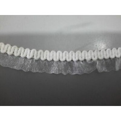 mt 1  passamaneria in tessuto colore bianco con tulle cm 1,5