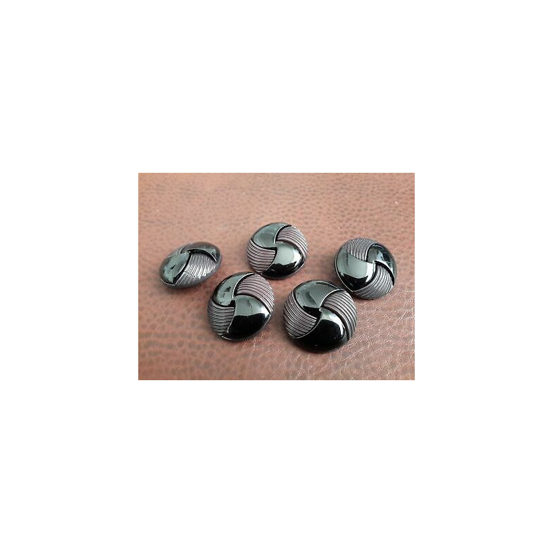 n 10 Bottoni rotondi in plastica colore nero e grigio foro dietro mm 25 ci