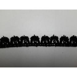 Metri 10 di Passamaneria in cotone lavorato nero alta mm 8