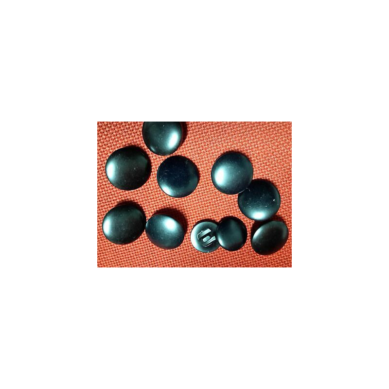 N. 10 Bottoni rotondi in plastica colore nero opaco foro dietro mm 27 e mm