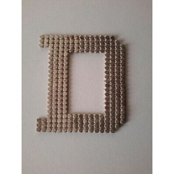 n 1 Applicazione decoro lettera D in strass da cucire colore argento cm 5,