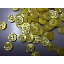 N. 10 Bottoni rotondi in plastica colore giallo 2 fori mm 11 circa