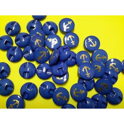 n 10 Bottoni bottoncini rotondi plastica bluette mm 14 foro dietro 